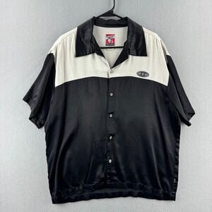 Vintage BC Ethic Shirt Mens Large Rayon Bowling Button Up Rave 90s Made in USA
